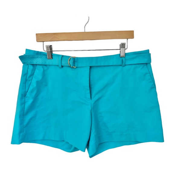 Michael Michael Kors Turquoise Flat Front Shorts Belted Size 12 - Picture 9 of 9